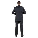 Steel Navy Solid Shiny Sharkskin 3-PC Regular Modern Fit Suits