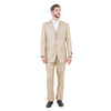 Lt. Beige Solid Shiny Sharkskin 3-PC Regular Modern Fit Suits