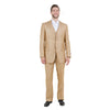 Lt. Beige Solid Shiny Sharkskin 3-PC Regular Modern Fit Suits