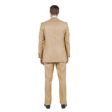 Lt. Beige Solid Shiny Sharkskin 3-PC Regular Modern Fit Suits