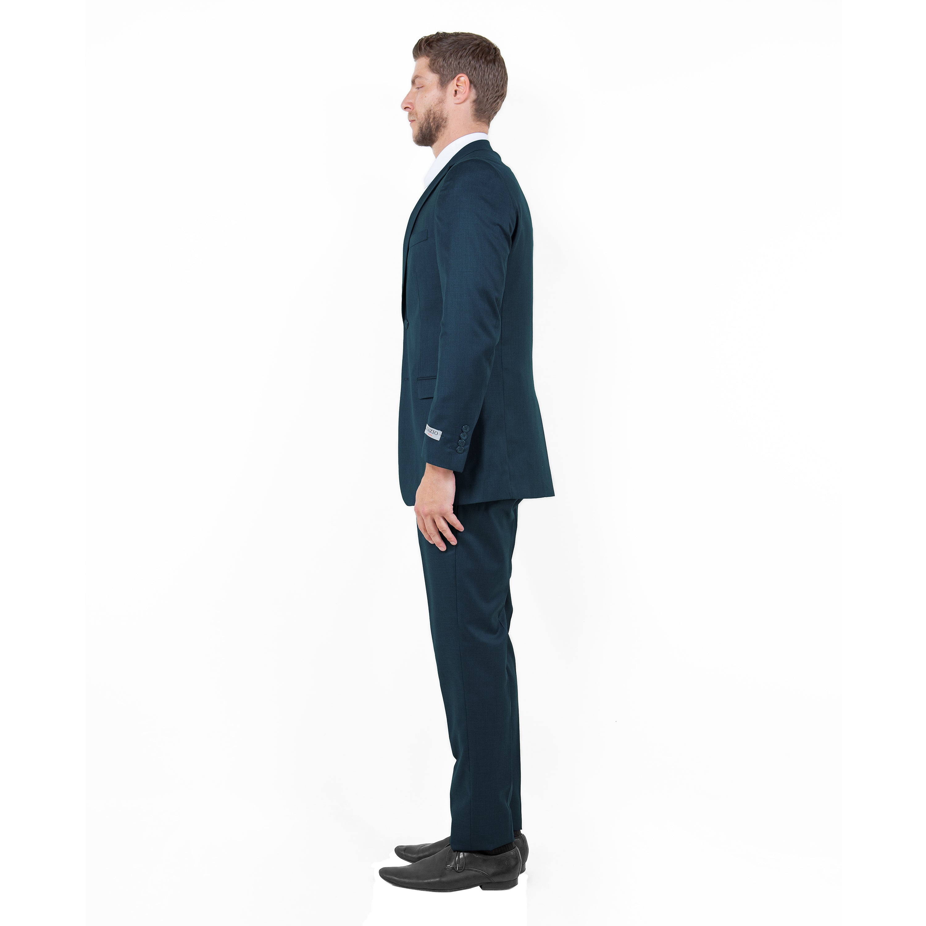 Mid. Navy Solid 2-PC Slim Fit Performance Stretch Suits