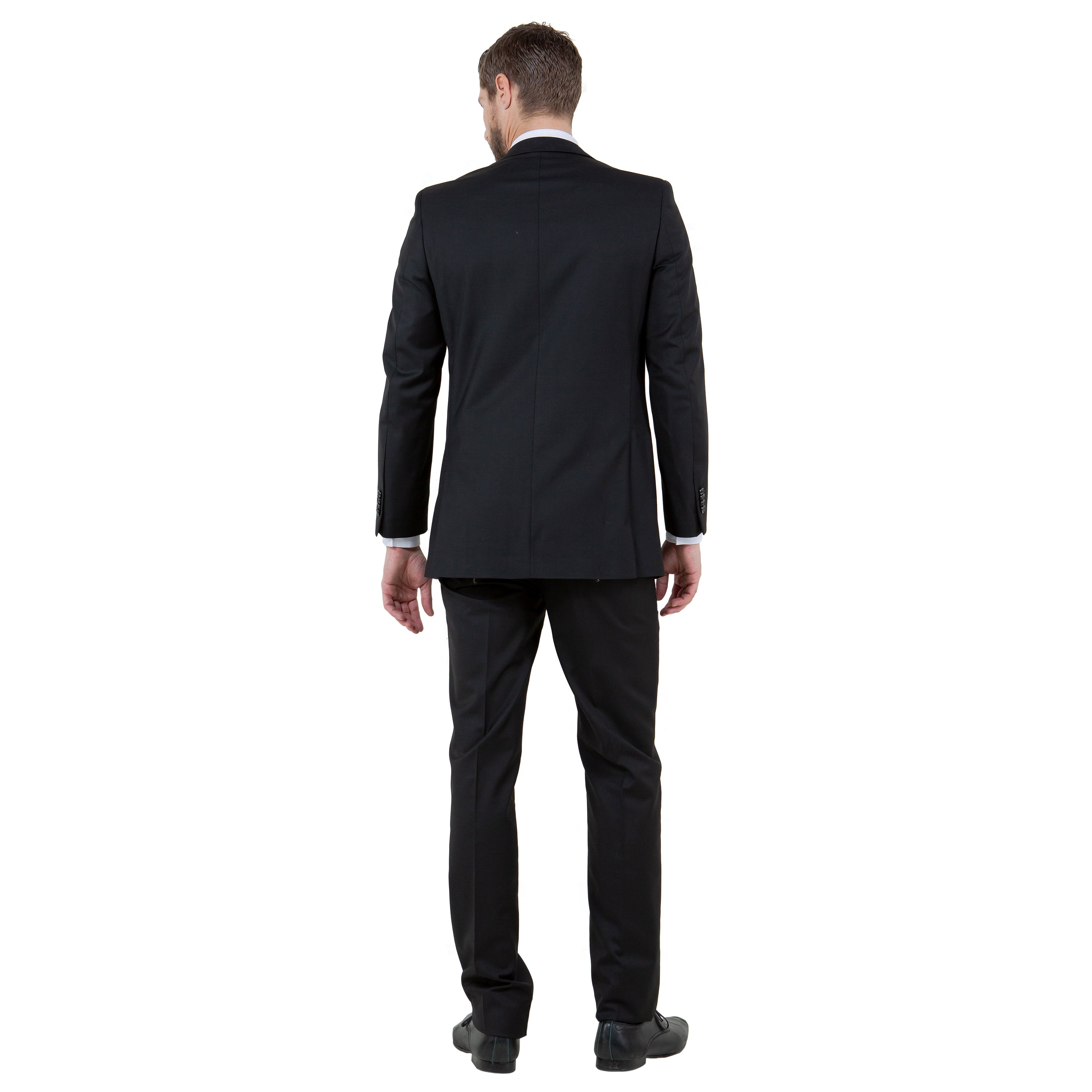 Black Solid 2-PC Slim Fit Performance Stretch Suits