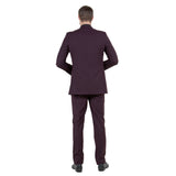 Plum Men's 2pc Suit Slim-Fit w/ Pick Stitch