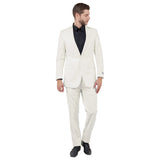 Off-White Solid 2-PC Slim Fit Performance Stretch Suits