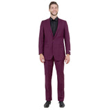 Burgundy Solid 2-PC Slim Fit Performance Stretch Suits