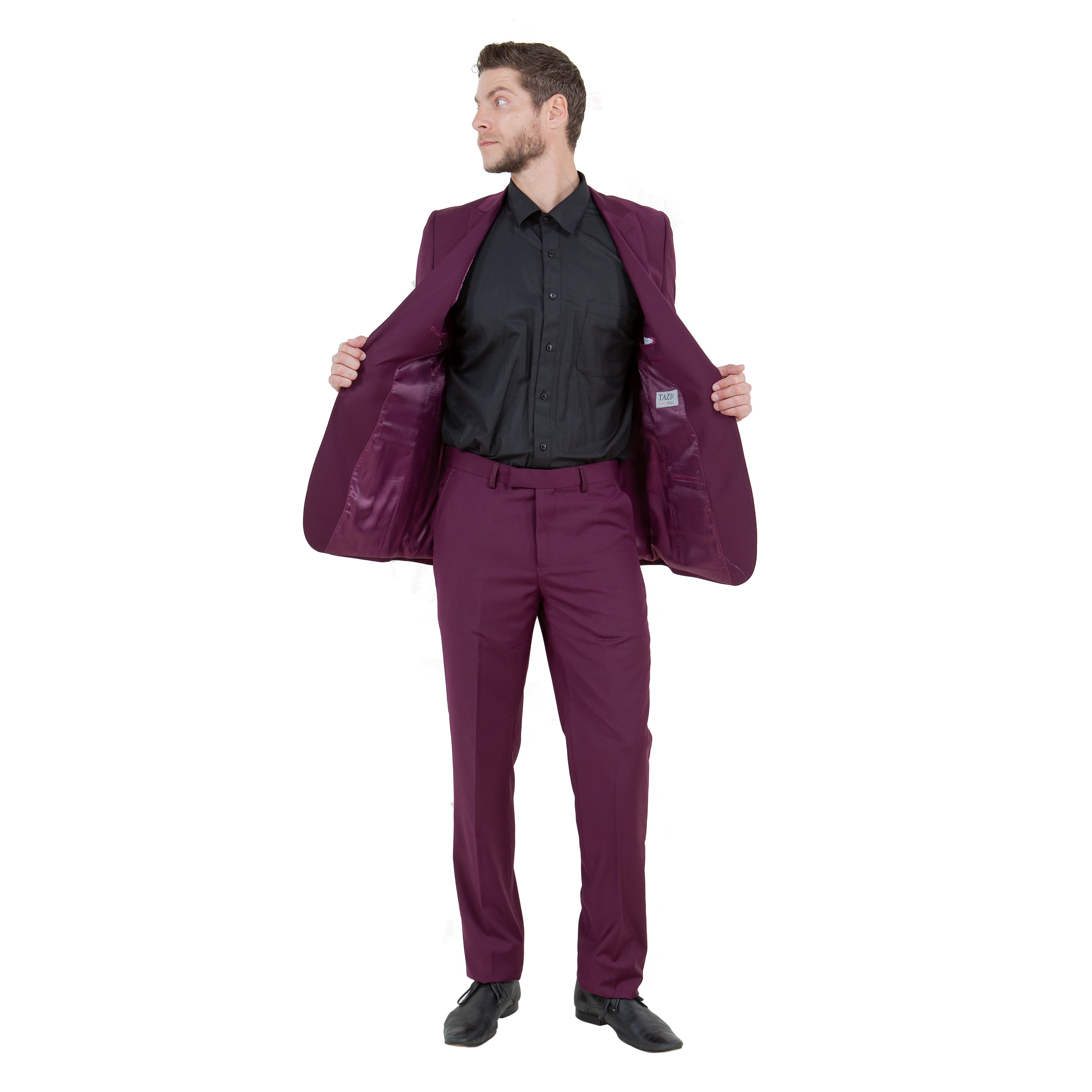 Burgundy Solid 2-PC Slim Fit Performance Stretch Suits