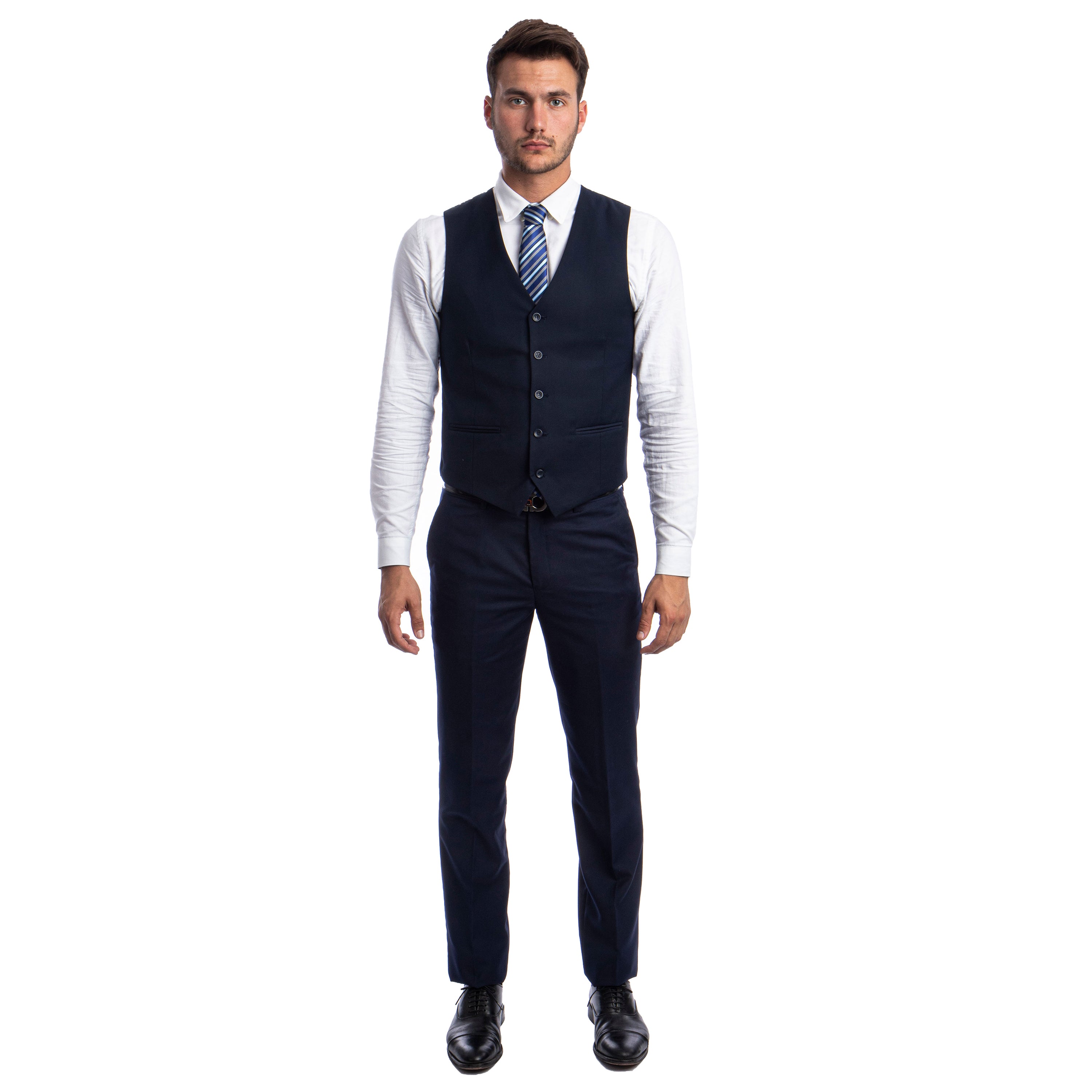Men's 3pc Solid Suit, Notch Lapel