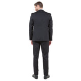 Black Men's Ultra Slim-Fit 3pc Suit w/ Expandable Waistband