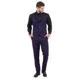 Eggplant Men's Ultra Slim-Fit 3pc Suit w/ Expandable Waistband