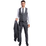 Grey Men's Ultra Slim-Fit 3-Piece Glen Check Suit