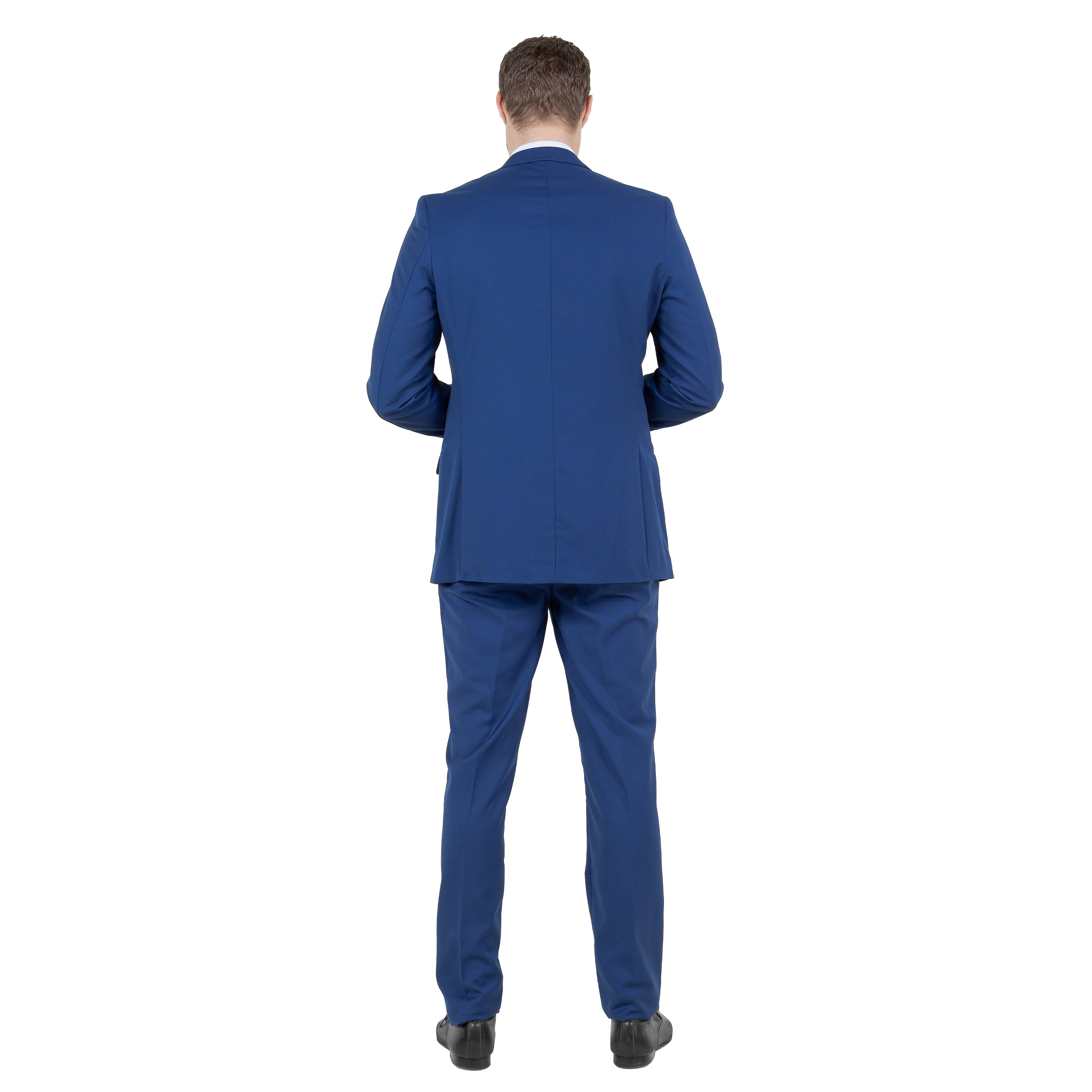 Indigo Men's Hybrid-Fit 3pc Paisley Suit w/ Wide Black Shawl Collar