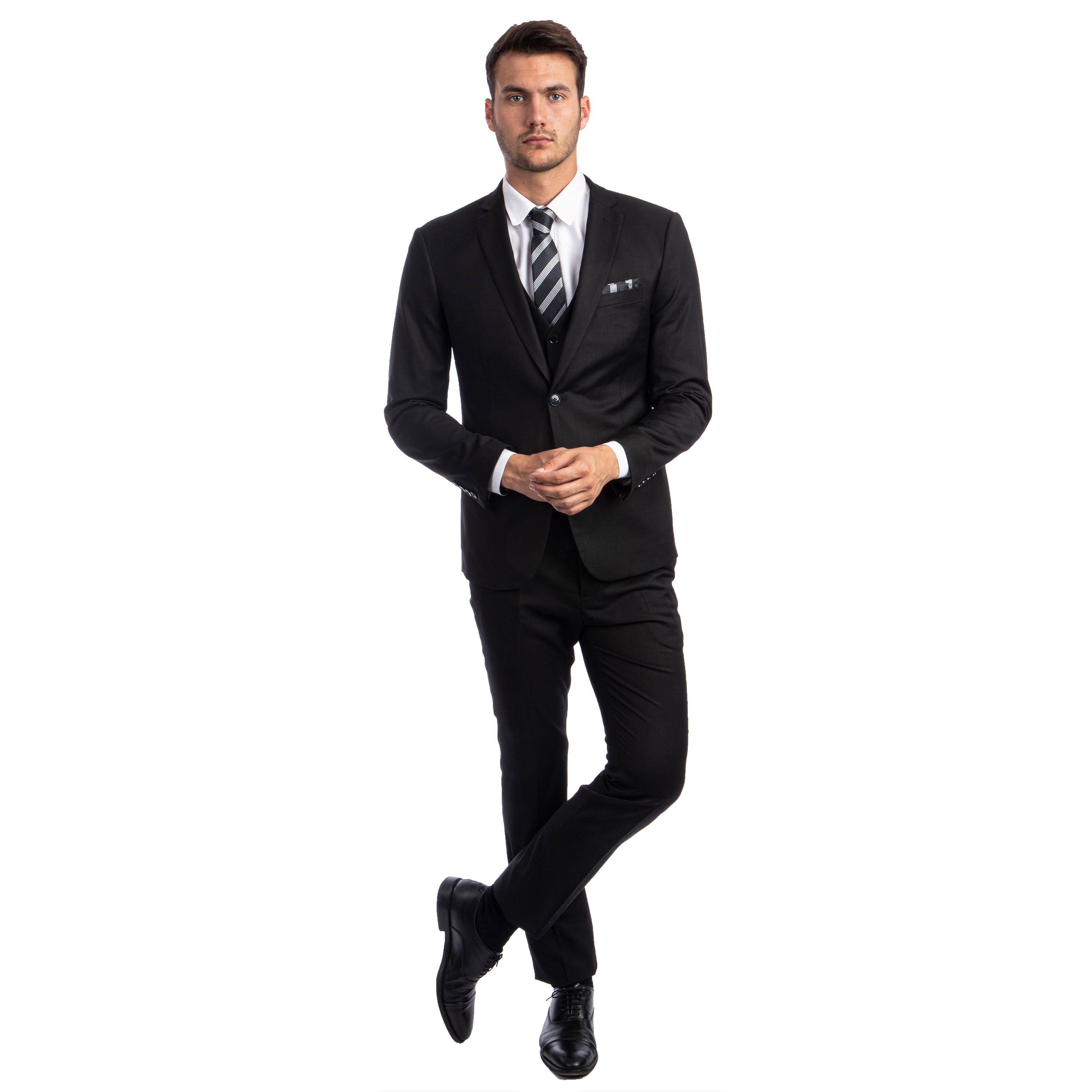 Men's Skinny-Fit Solid 3pc Suit