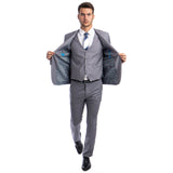 Men's Skinny-Fit Solid 3pc Suit
