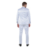 Mens 3pc Solid Satin Suit Set w/ Free Bowtie