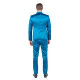 Mens 3pc Solid Satin Suit Set w/ Free Bowtie
