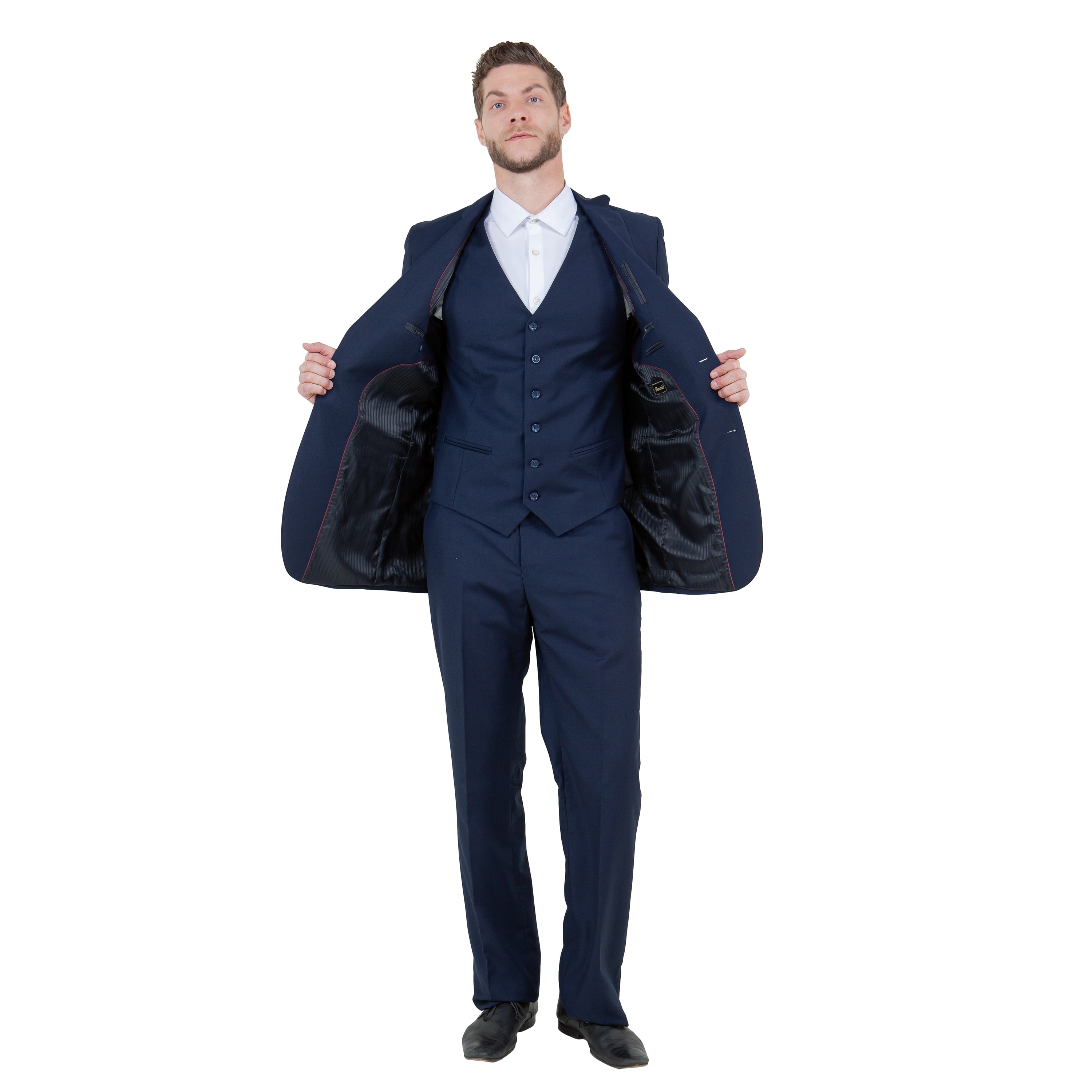 Men's Modern-Fit 3-Piece Suit Set w/ Jacket, Vest and Pants