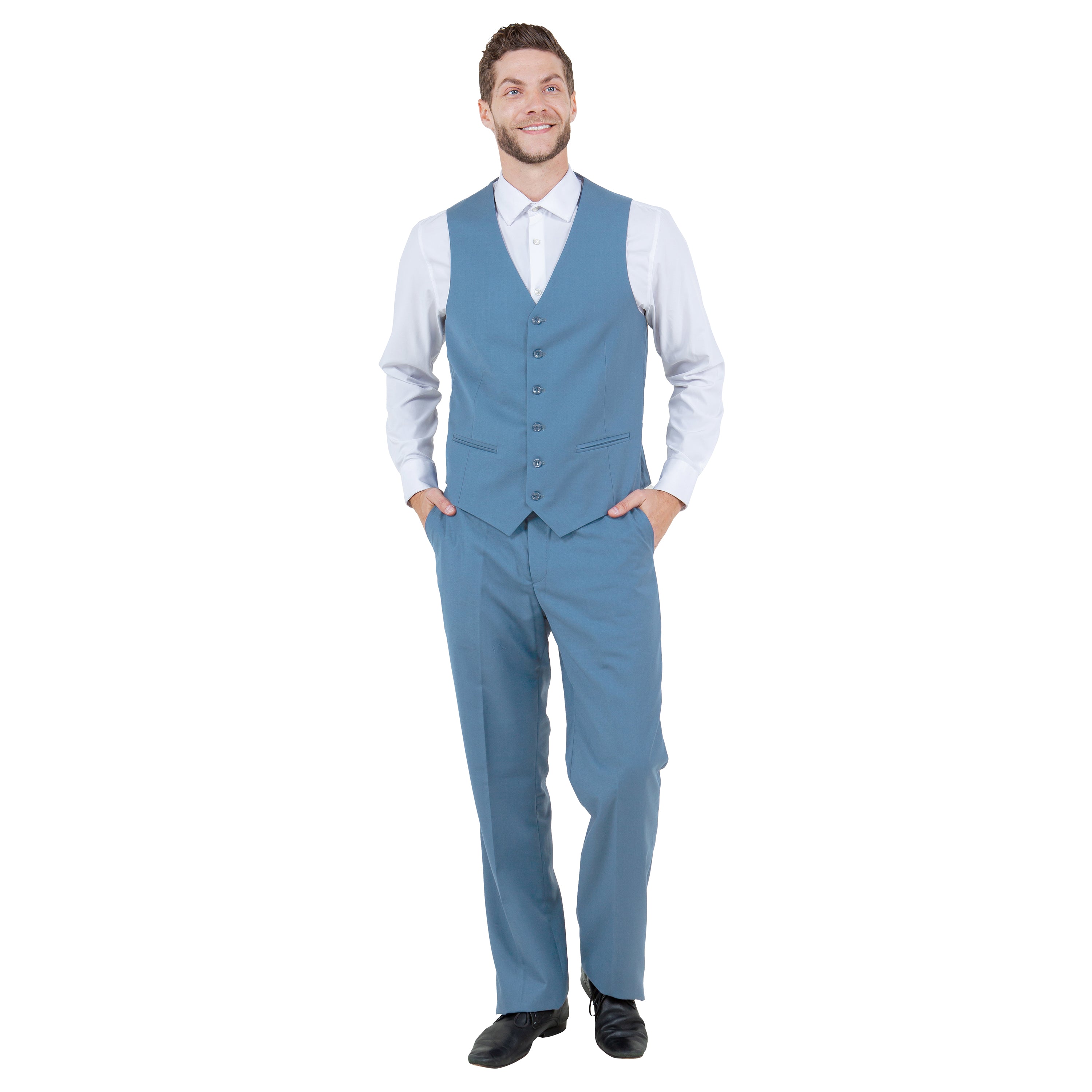 Men's Modern-Fit 3-Piece Suit Set w/ Jacket, Vest and Pants