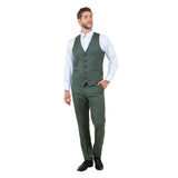 Men's Hybrid-Fit 3pc Sharkskin Suit w/ Expandable Waistband