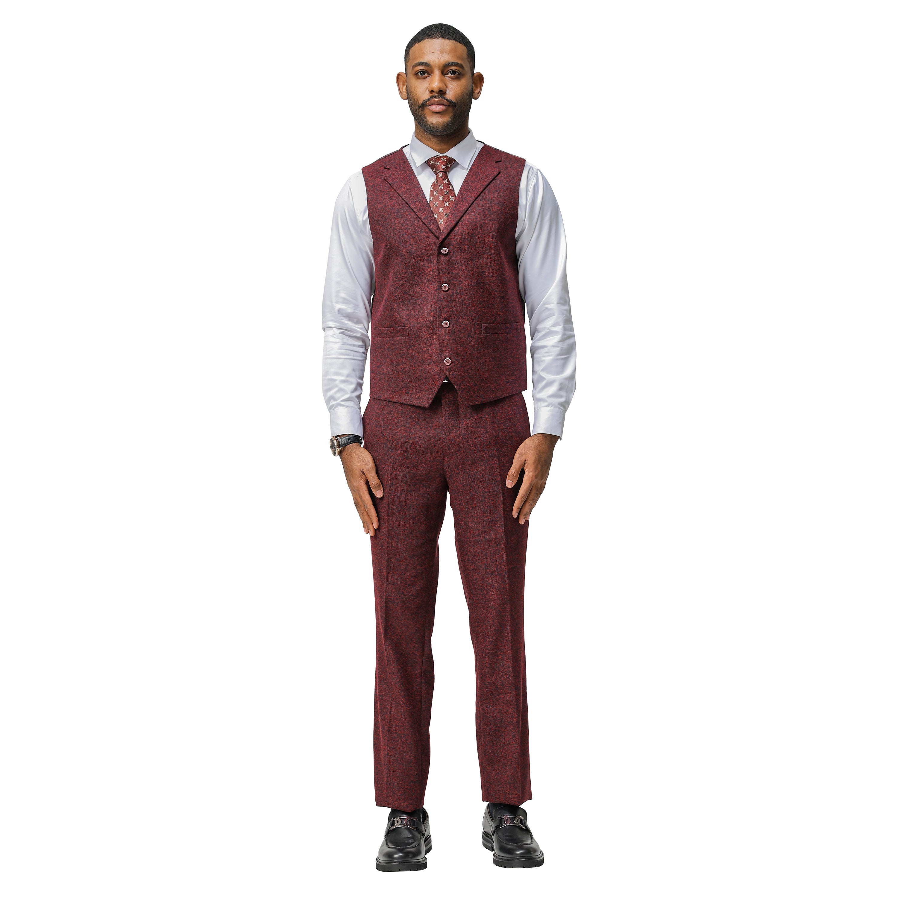 Men's Hybrid-Fit 3pc Tweed Suit w/ Expandable Waistband