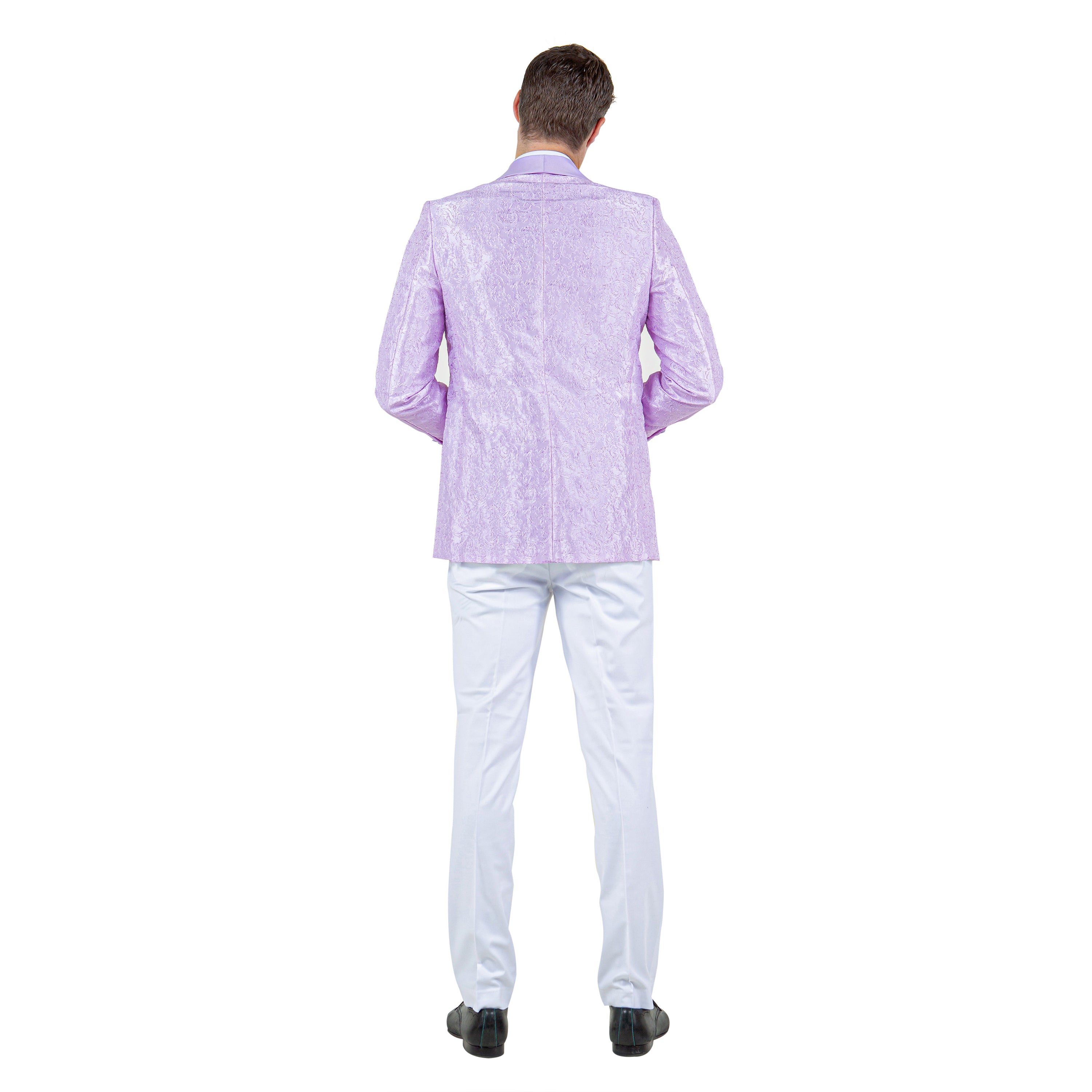 Mens Slim-Fit Solid Paisley Blazer Only w/ Shawl Collar