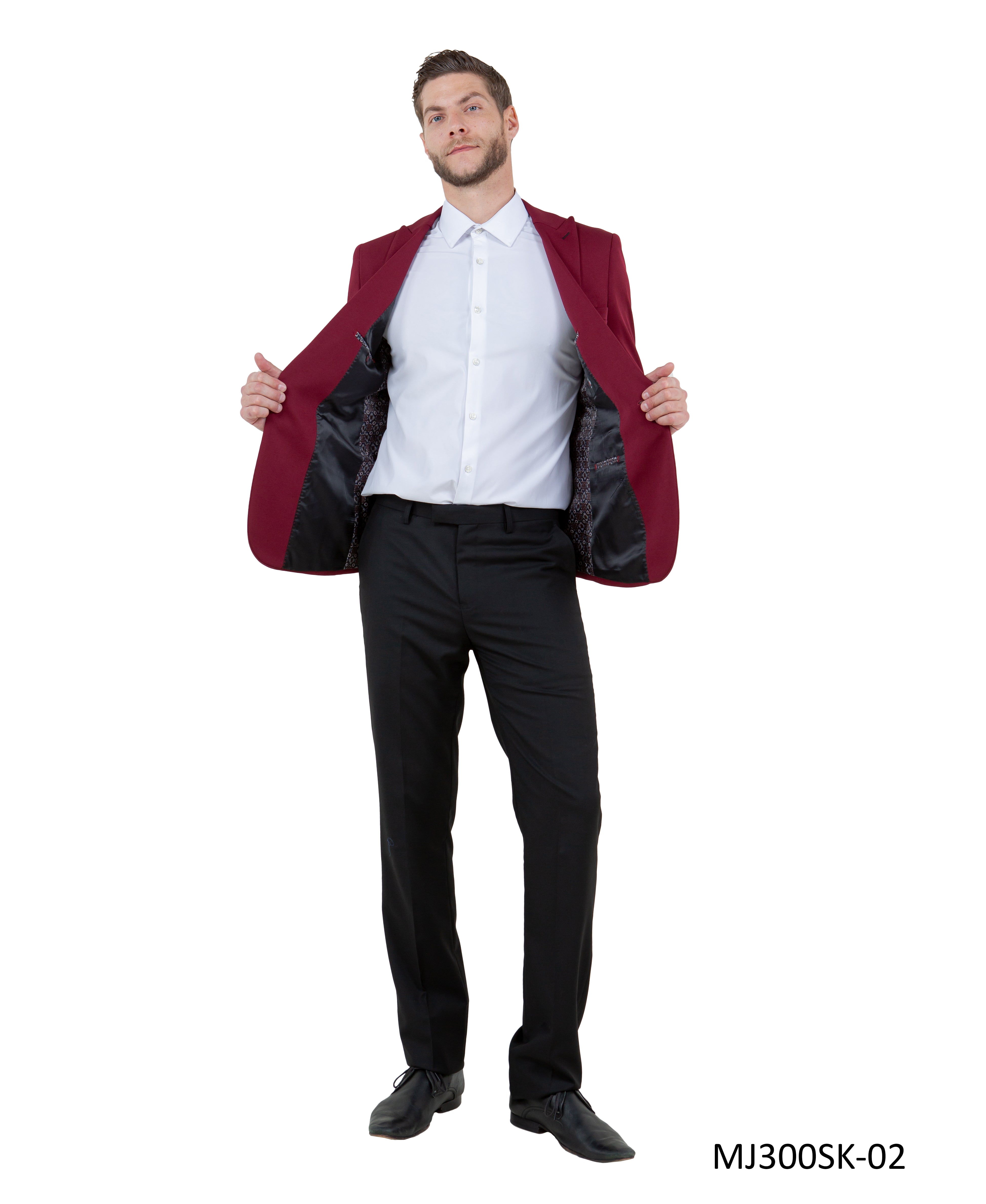 Mens Peak Lapel Blazer Only Solid Pattern