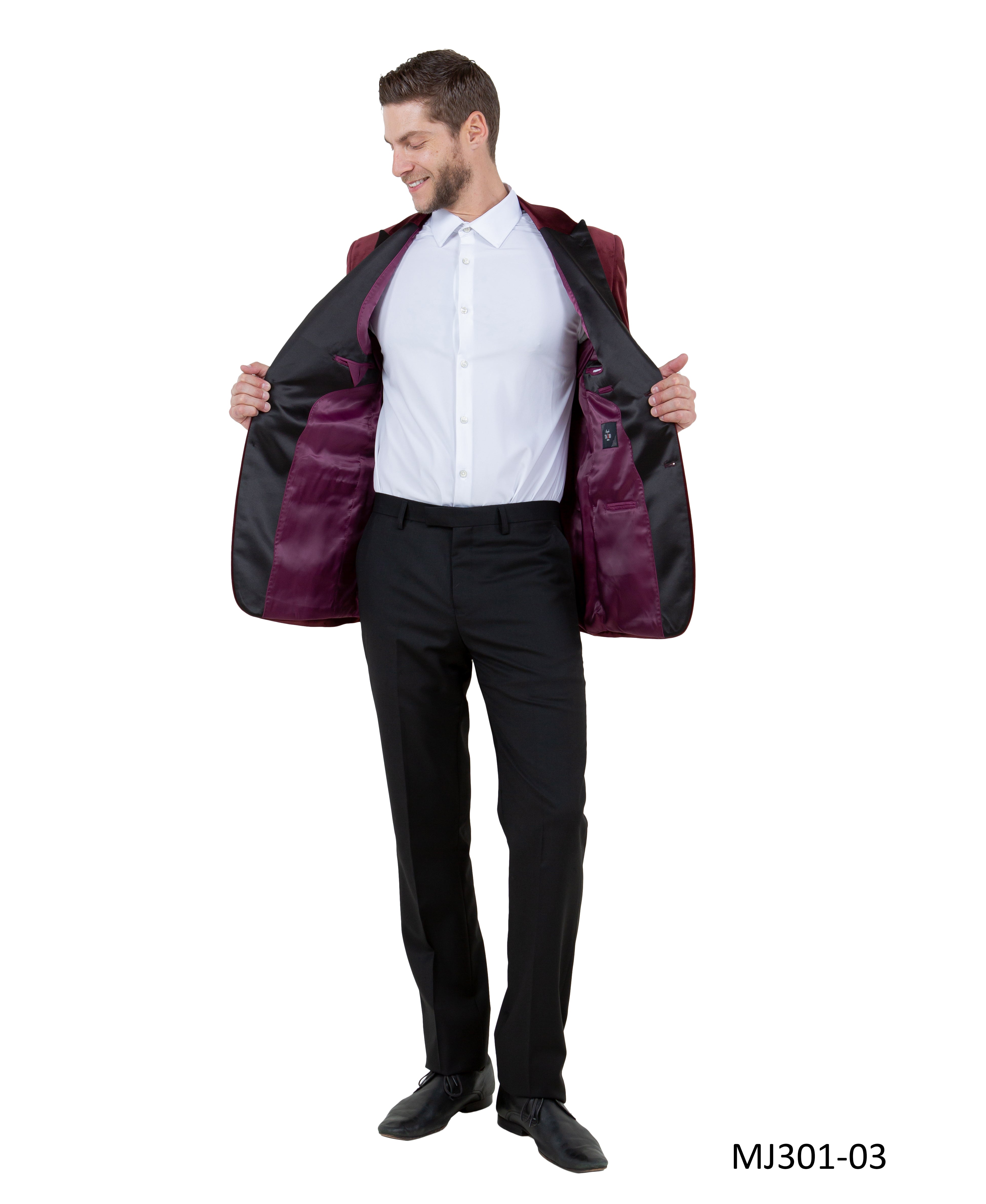 Men's Modern Fit Sport Coat w/ Satin Peak Lapel