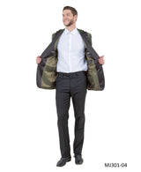 Men's Modern Fit Sport Coat w/ Satin Peak Lapel