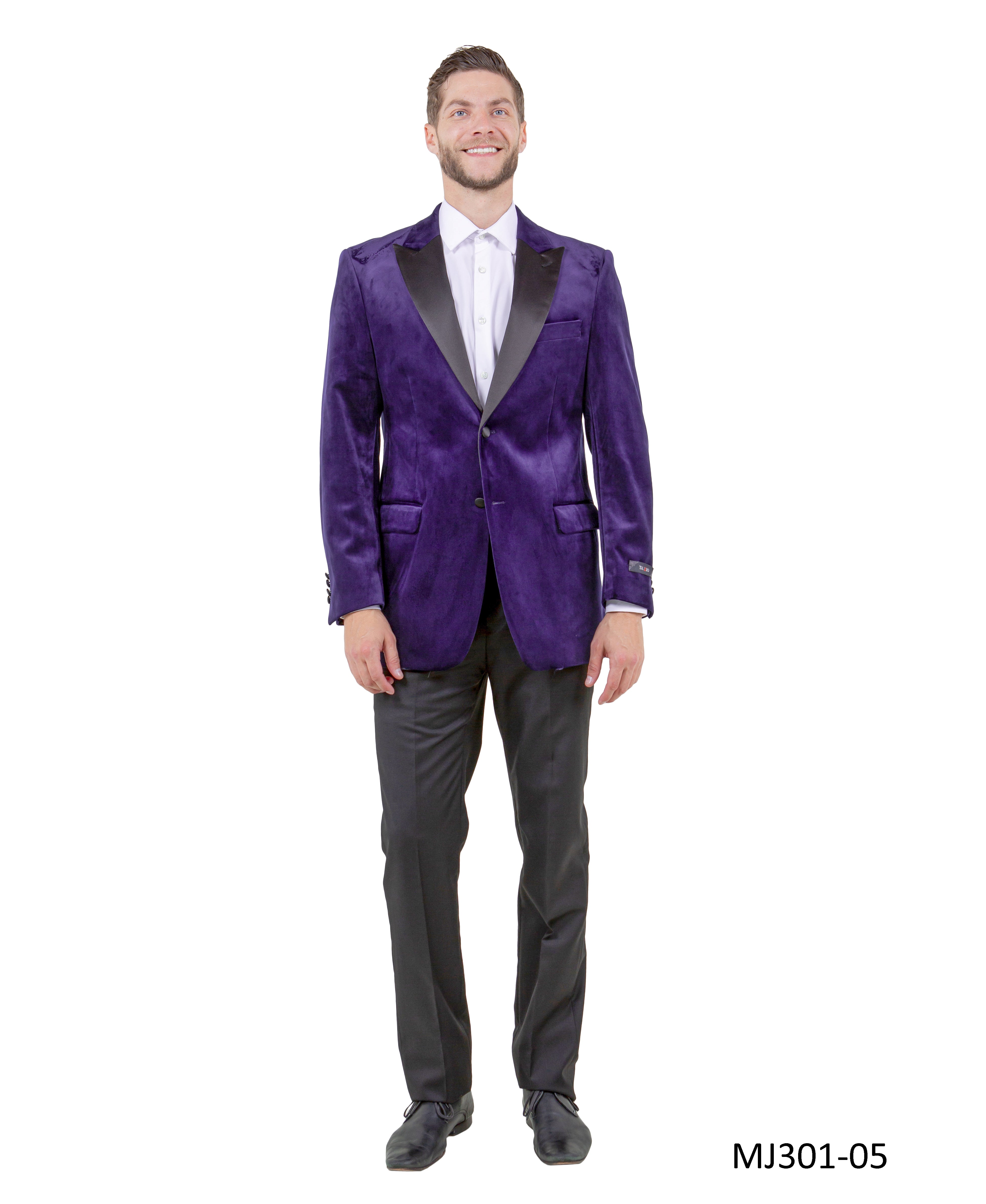 Men's Modern Fit Sport Coat w/ Satin Peak Lapel