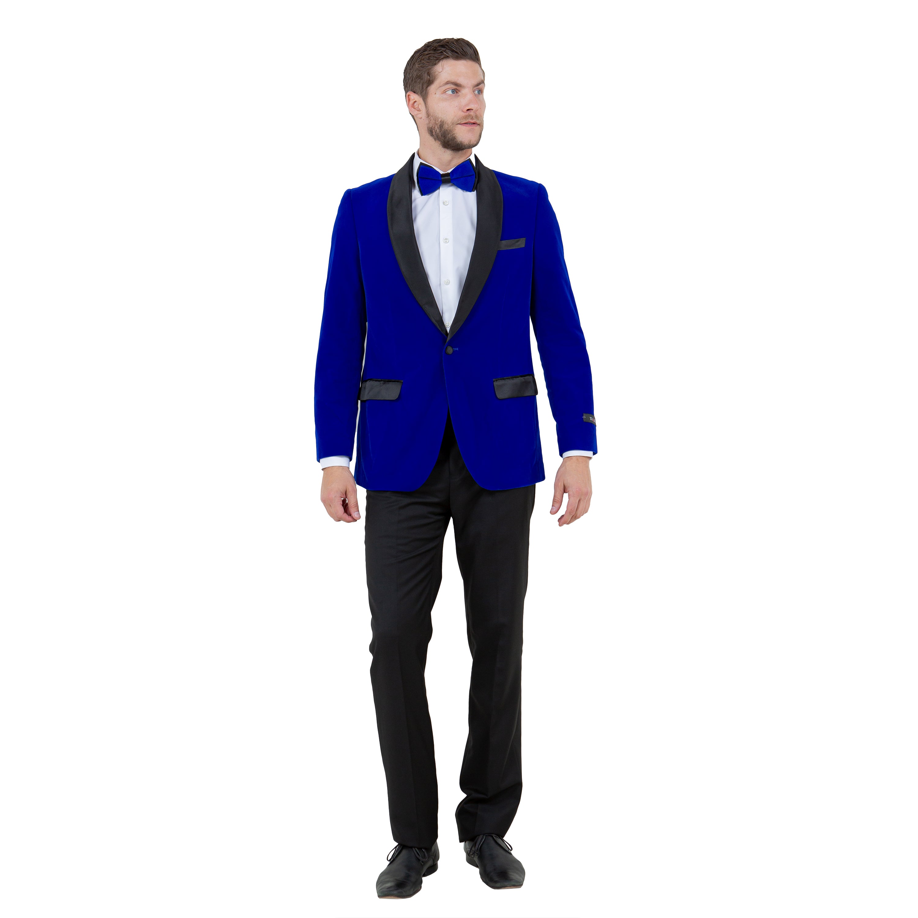 Men's Velvet Slim-Fit Blazer w/ Satin Shawl Collar