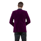 Men's Velvet Slim-Fit Blazer w/ Satin Shawl Collar