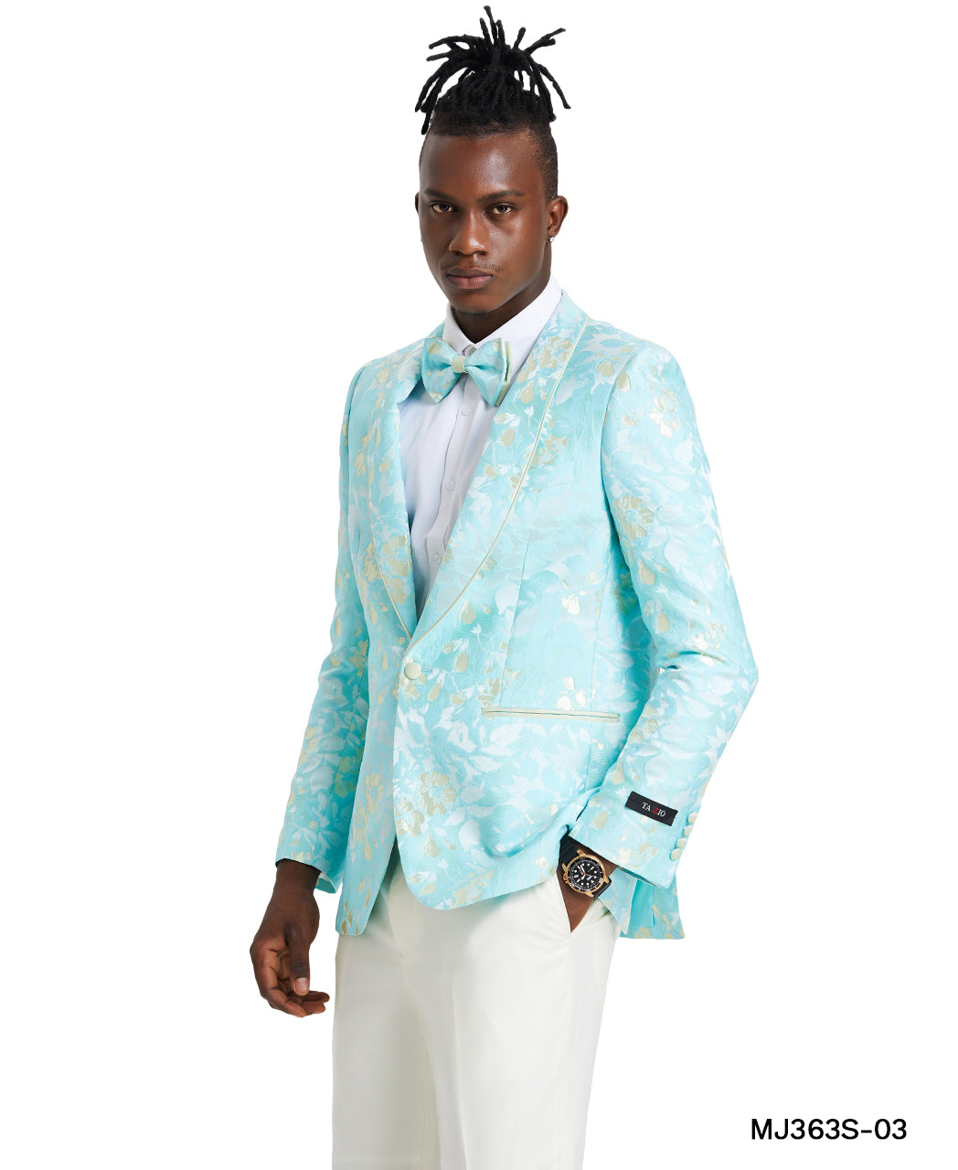 Men's Floral Slim-Fit Blazer w/ Shawl Lapel