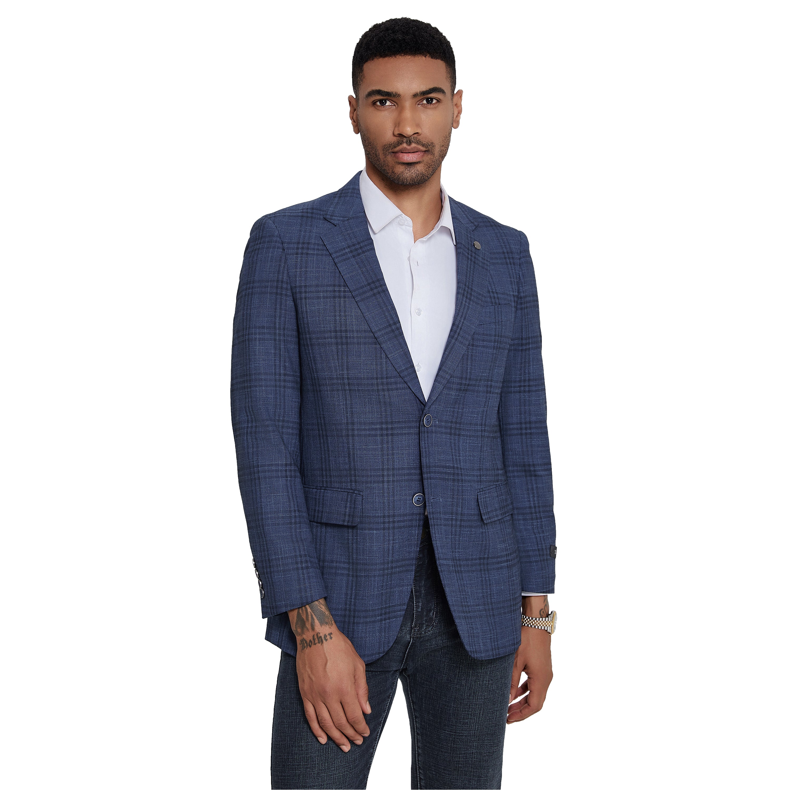 Men's Glen Plaid Jacket Blazer Only
