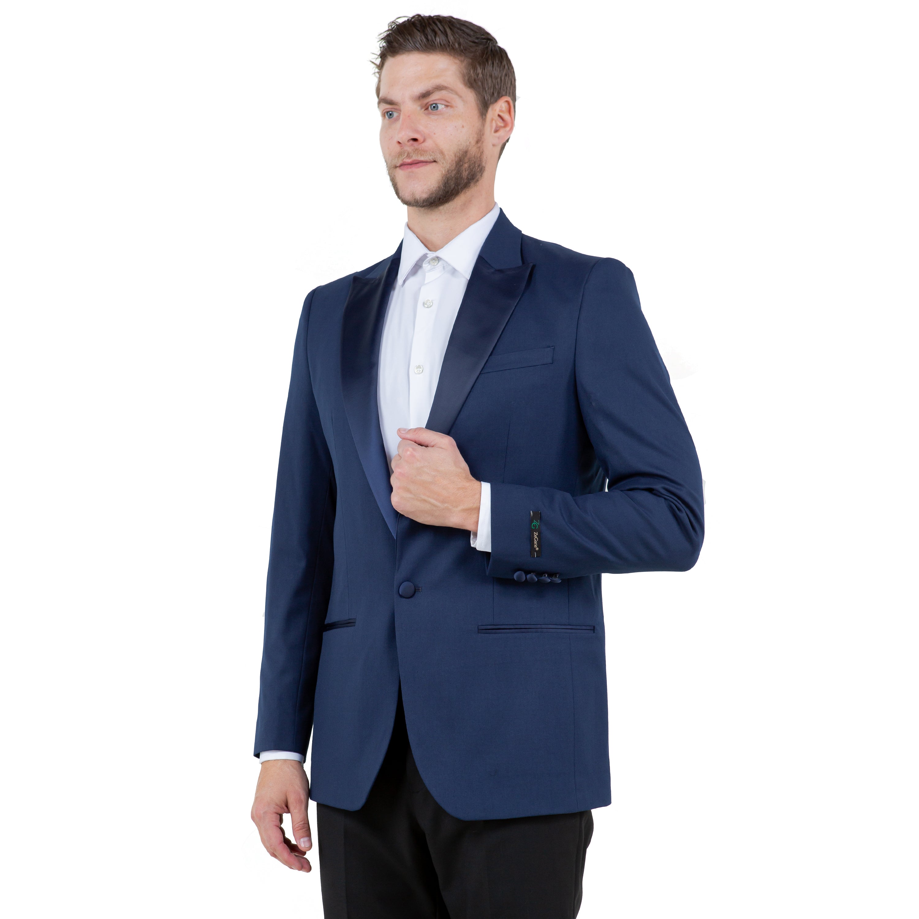 Men's Tailored-Fit Suits Separates Tuxedo Jacket w/ Peak Lapel