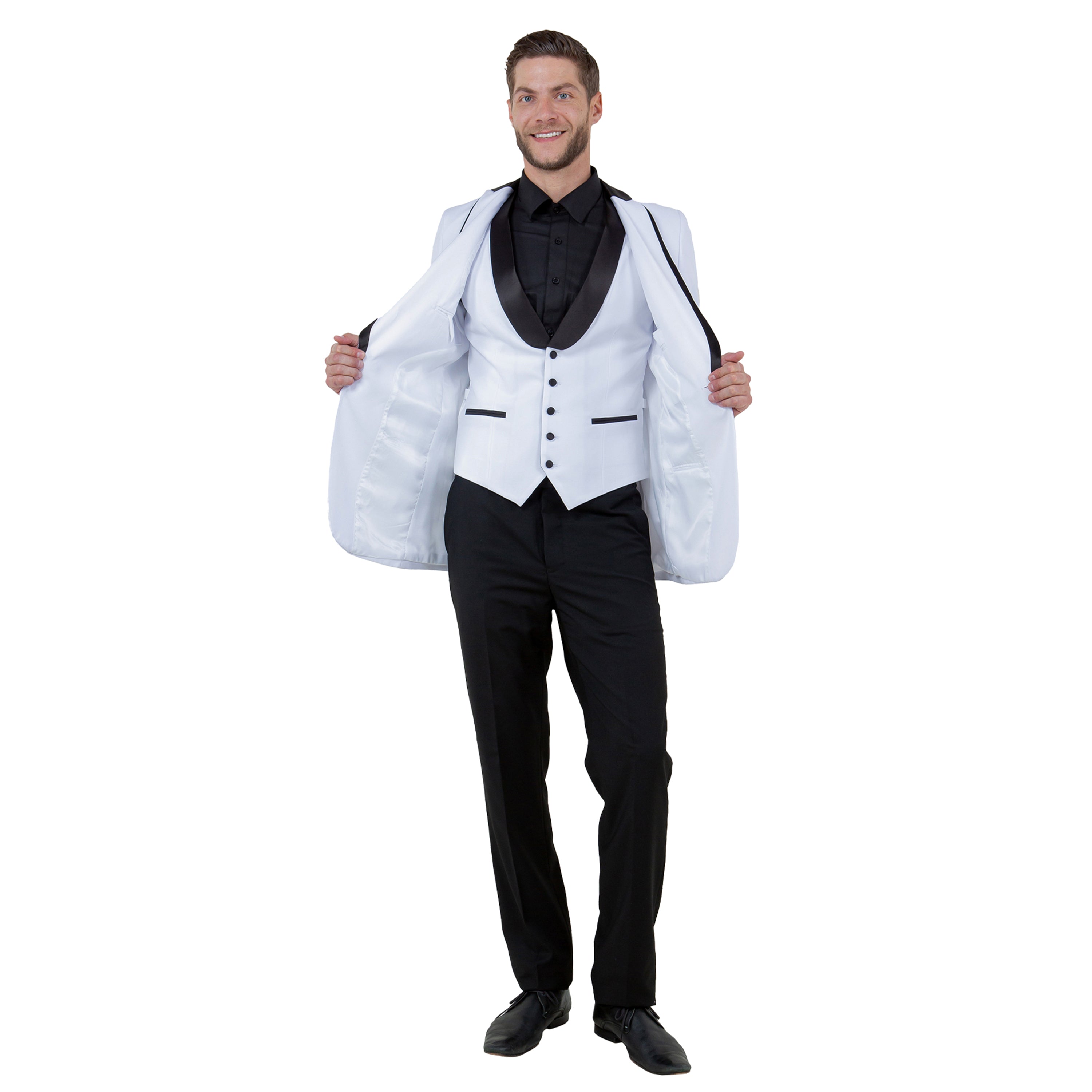 Men's 3pc Tuxedo w/ Satin Shawl Collar & Expandable Clip Pants