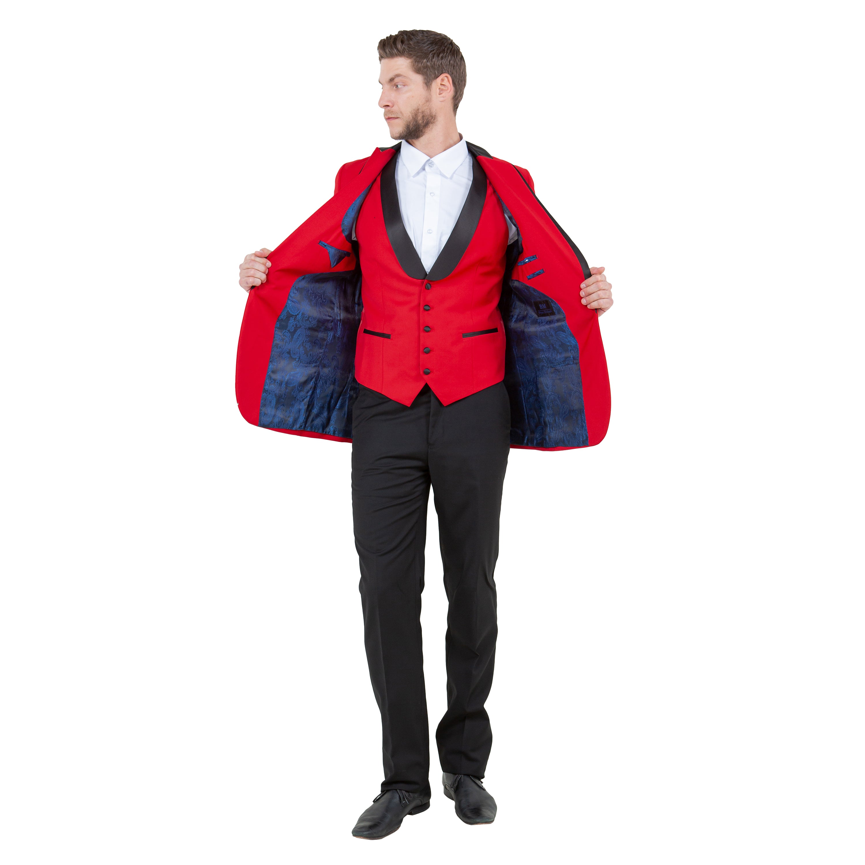 Men's 3pc Tuxedo w/ Satin Shawl Collar & Expandable Clip Pants