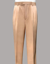 Men’s Peach regular fit pleated pants super 150’s wool open inseam STATEMENT SUITS PA-200A