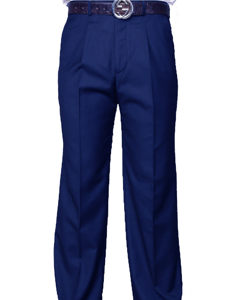 Men’s Sapphire regular fit pleated pants super 150’s wool open inseam STATEMENT SUITS PA-200A
