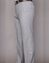 Men’s Grey flat-front pants modern fit Super 150’s wool STATEMENT SUITS PA-200B