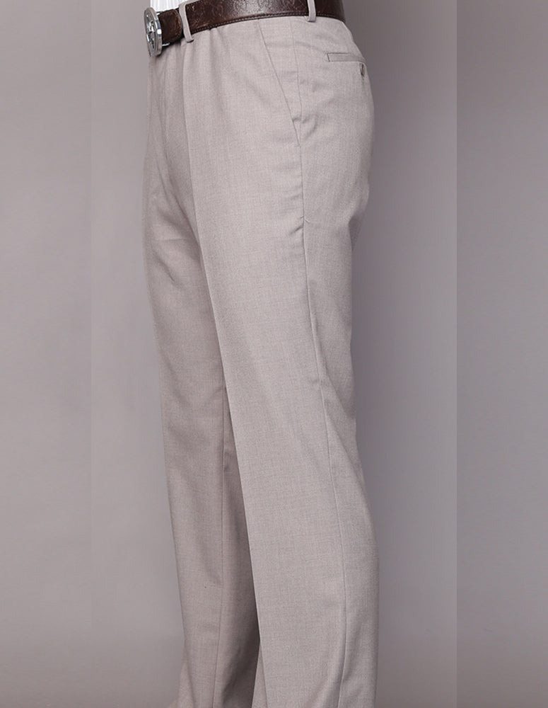 Men’s Tan flat-front pants modern fit Super 150’s wool STATEMENT SUITS PA-200B