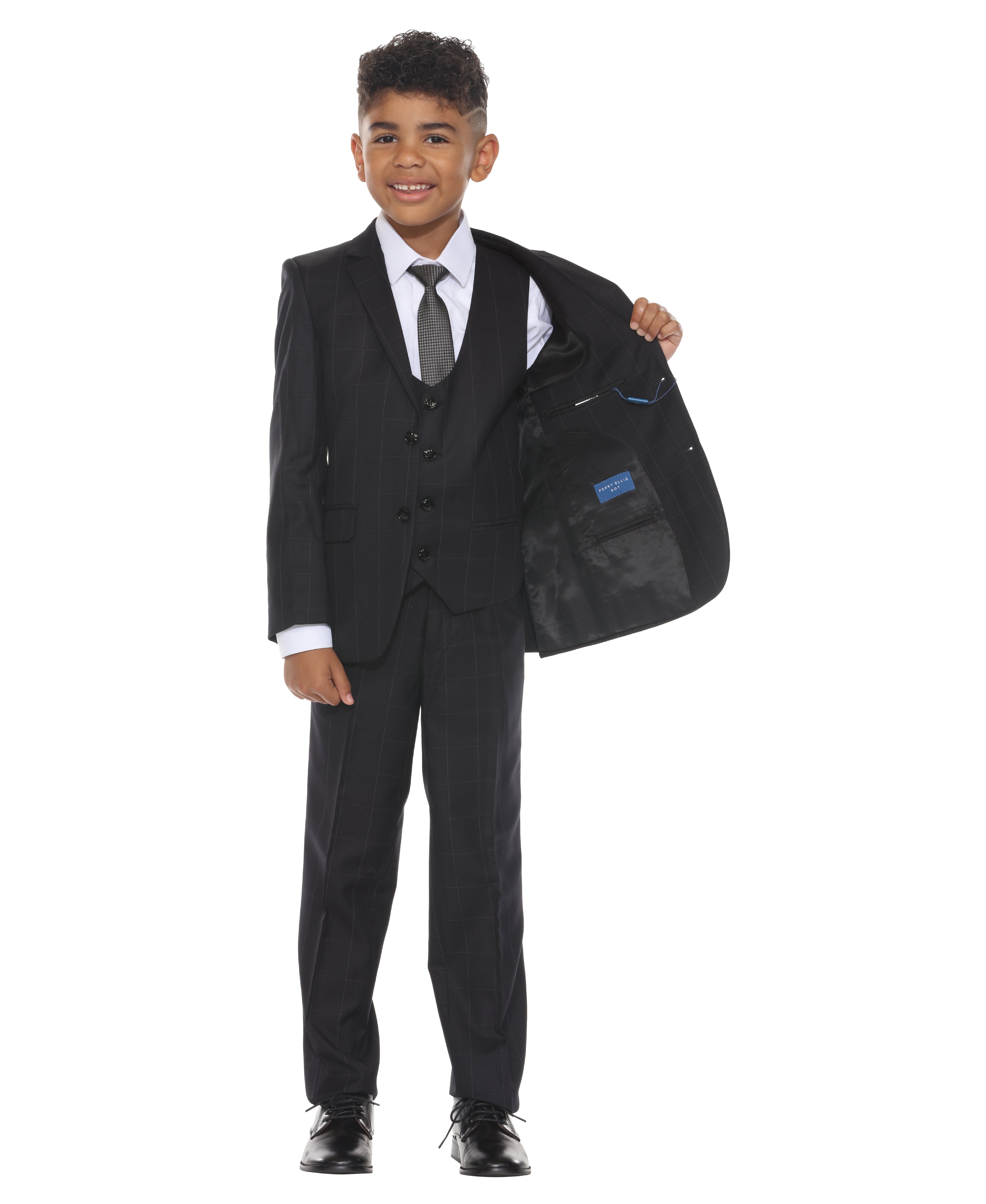Perry Ellis Boy's 5pc Windowpane Suit