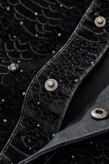 Midnight Serpent Rhinestone Jacket - Century Penthouse BLACK