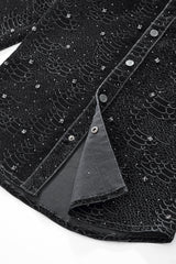 Midnight Serpent Rhinestone Jacket - Century Penthouse BLACK