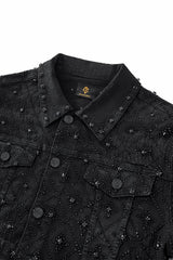 Radiant Embellished Denim Jkt – Century Penthouse BLACK