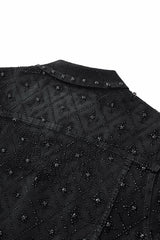 Radiant Embellished Denim Jkt – Century Penthouse BLACK
