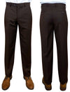 Men’s Brown slim fit flat-front pants super 150’s wool STATEMENT SUITS PL-100