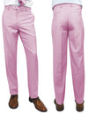 Men’s Pink slim fit flat-front pants super 150’s wool STATEMENT SUITS PL-100