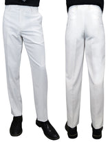 Men’s White slim fit flat-front pants super 150’s wool STATEMENT SUITS PL-100