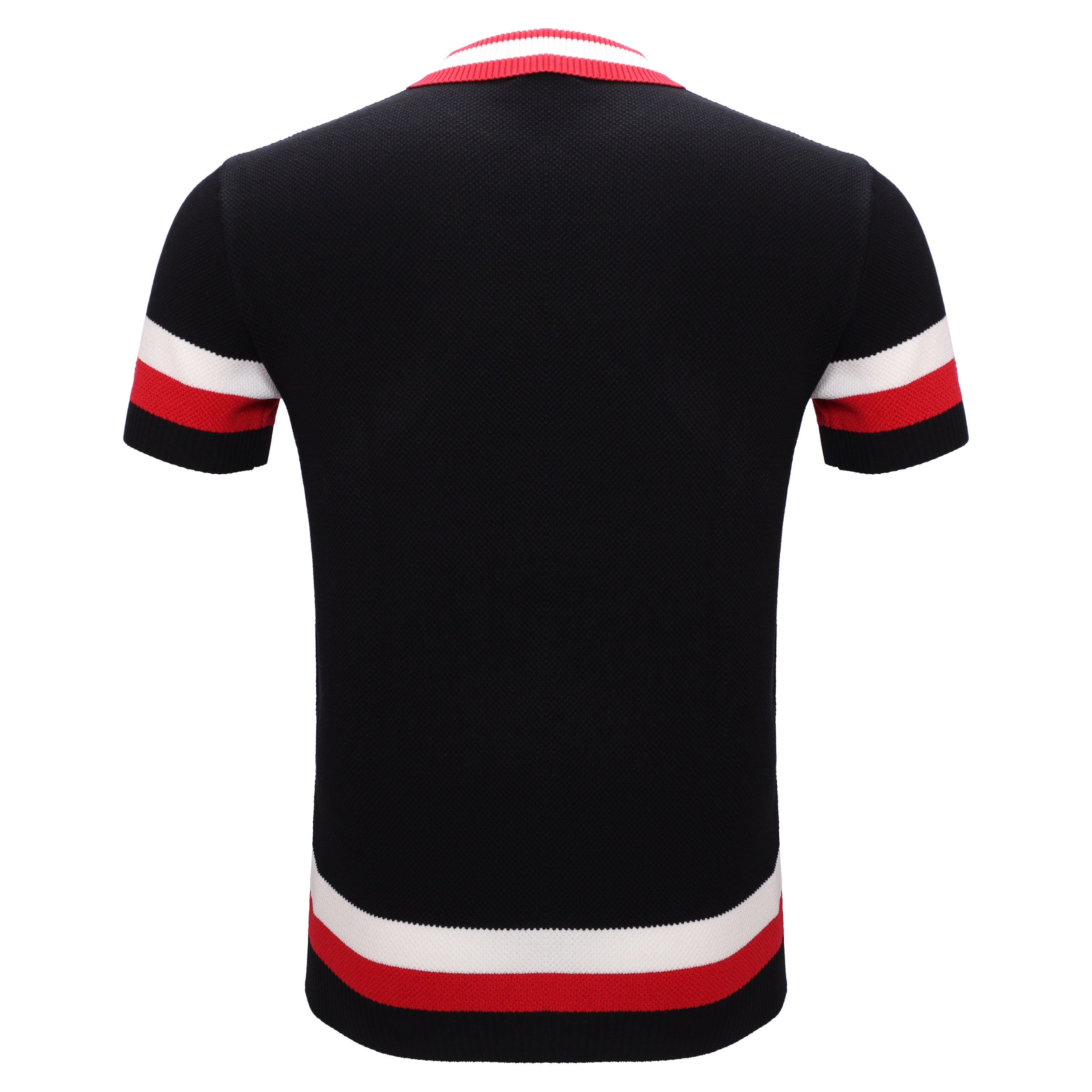 Heritage Stripe Knit Polo BLACK