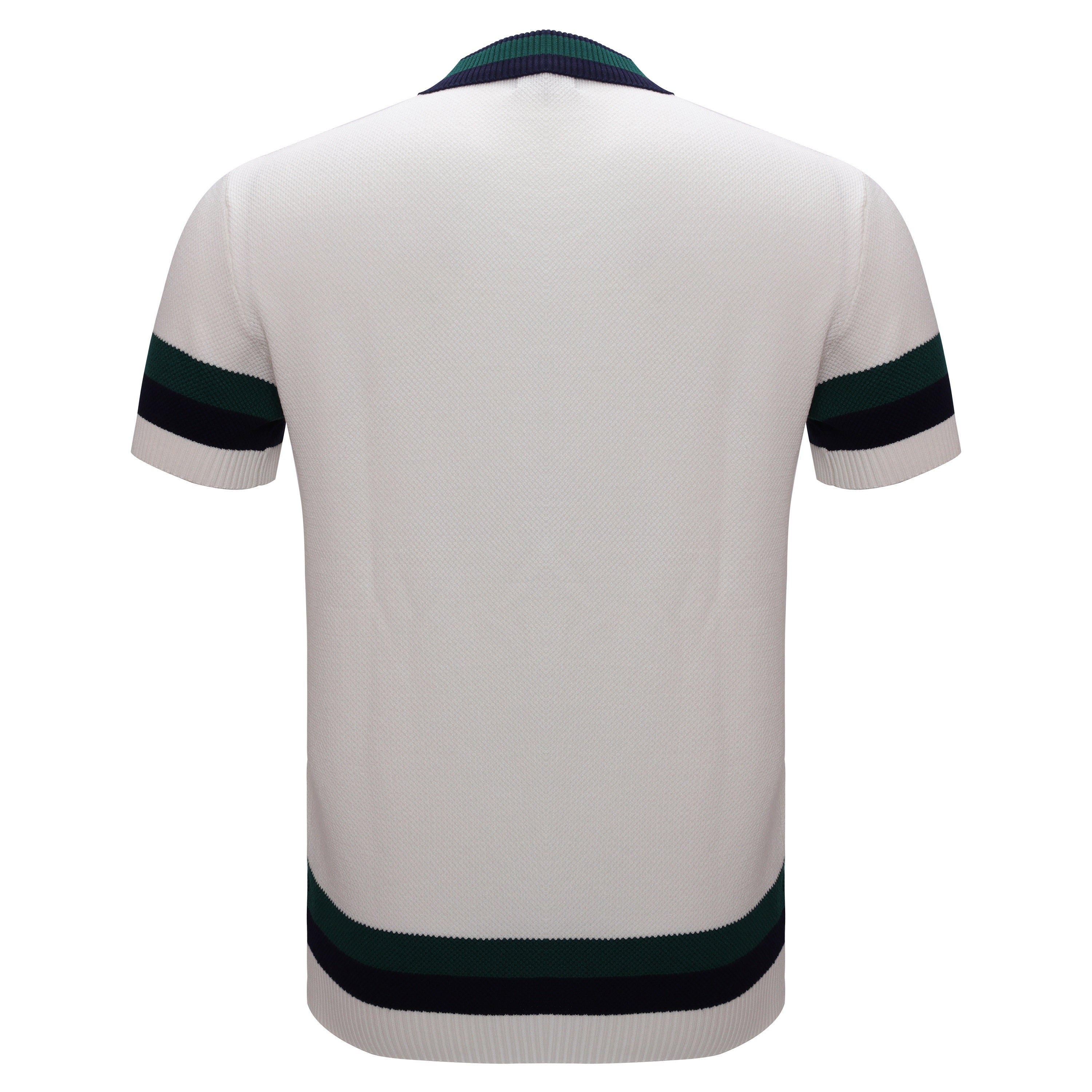 Heritage Stripe Knit Polo WHITE