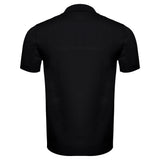 Men's Retro-Inspired Knitted Polo Shirt BLACK/WHITE